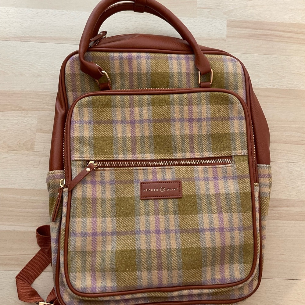 Archer & Olive Plaid Backpack - Like New Condition!